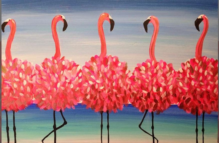Paint with Ashley Blake \u201cShake Ur Tail Feathers Flamingo Fun\u201d Paint Night