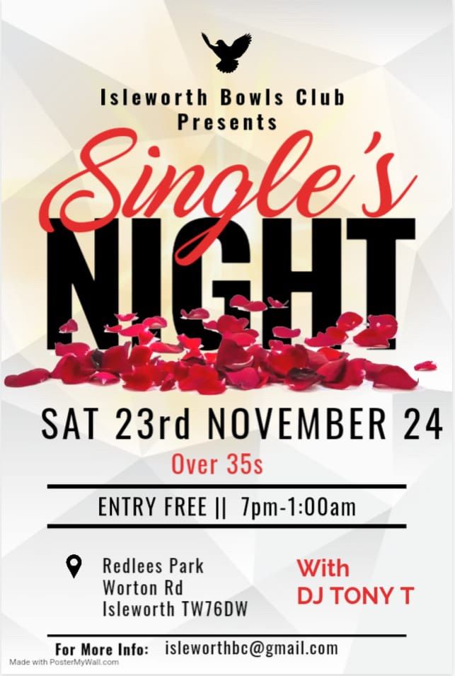 Over 35s Singles Night \ud83e\udd42