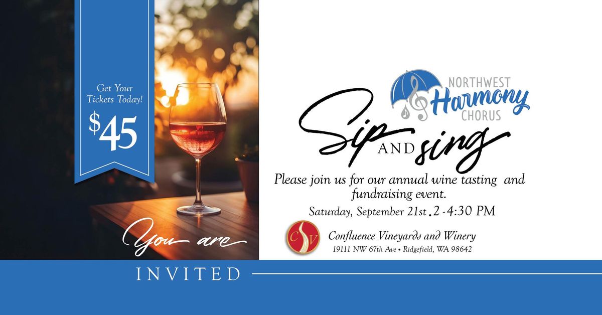 Northwest Harmony Chorus Sip and Sing Wine Tasting & Fundraising Event