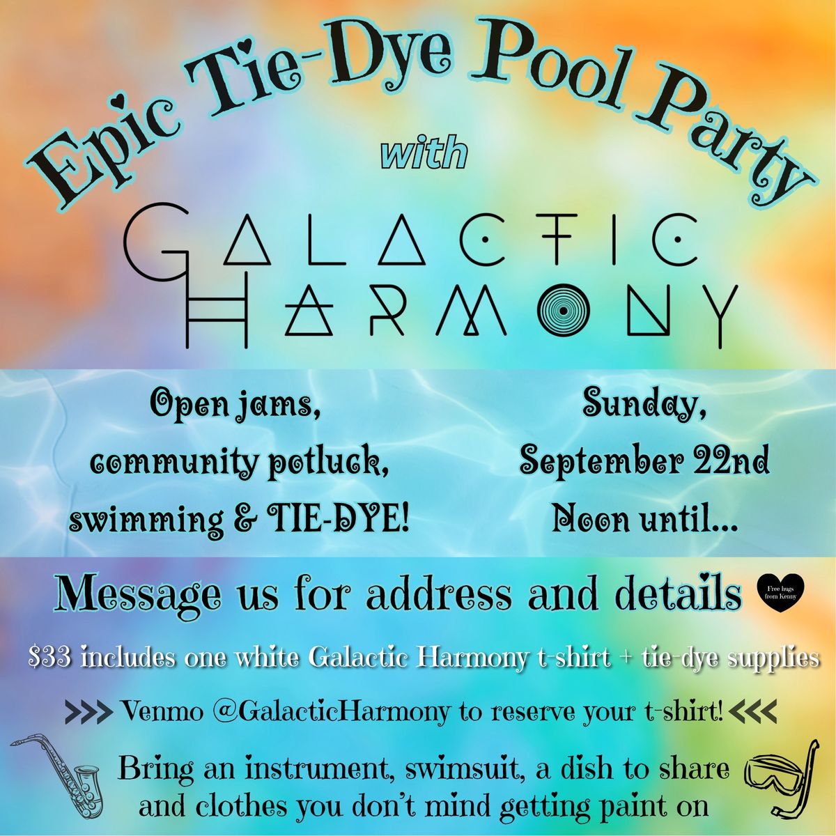 Epic Tie-Dye Pool Party with Galactic Harmony