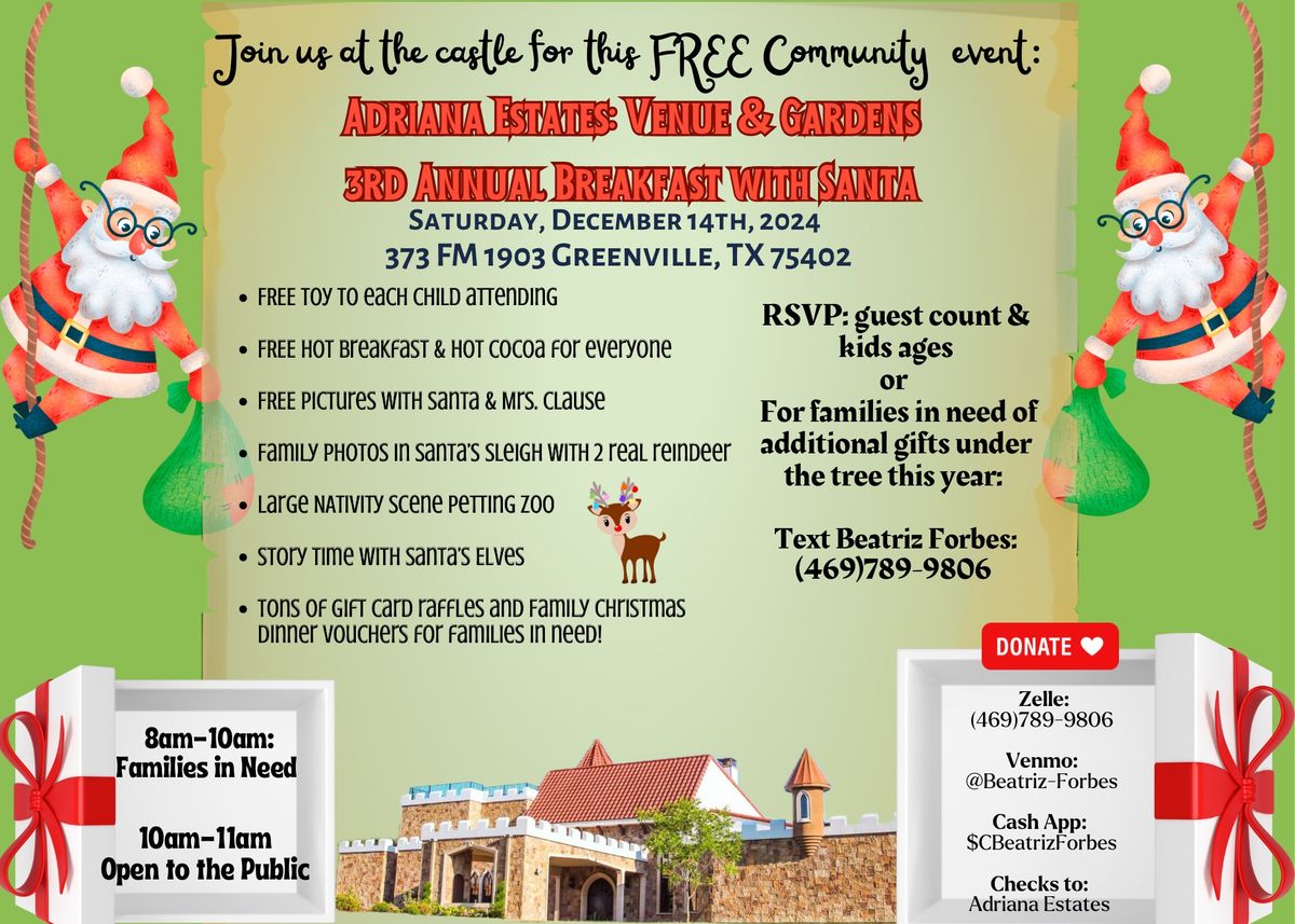 Adriana Estates: 3rd Annual Breakfast with Santa!