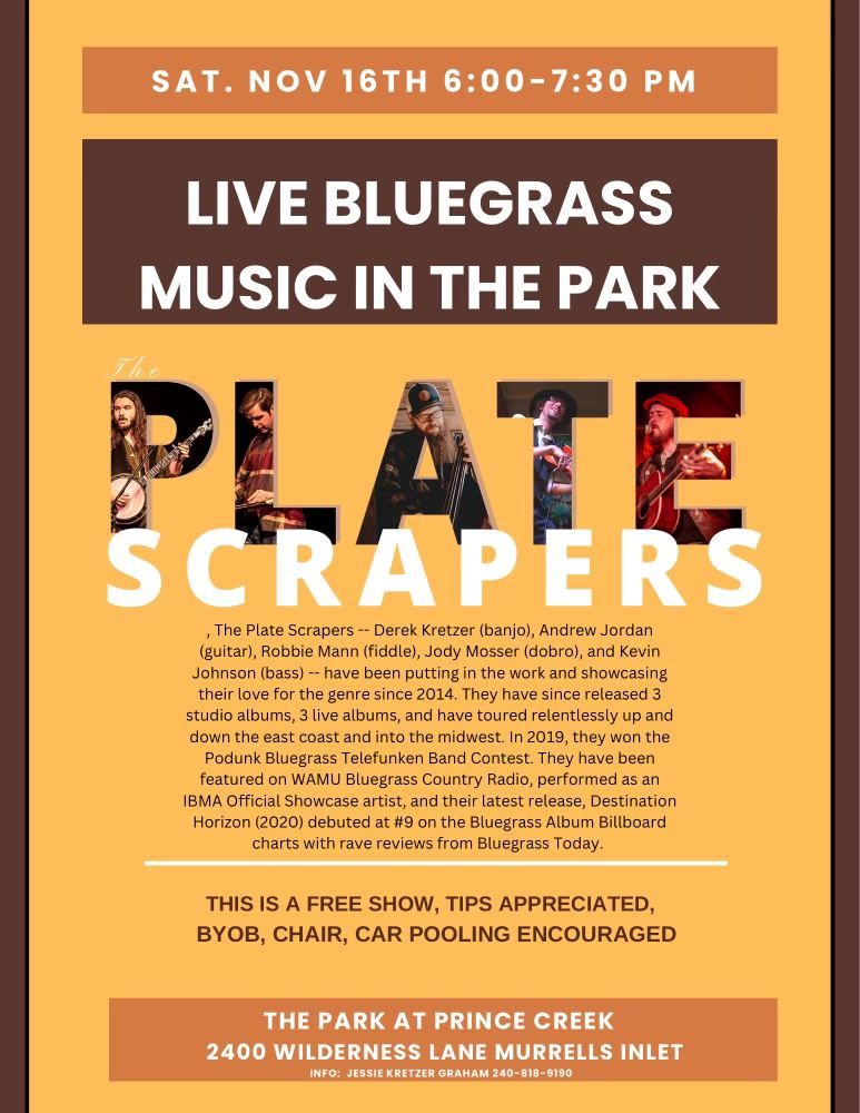 Bluegrass in the Park w\/ The Plate Scrapers