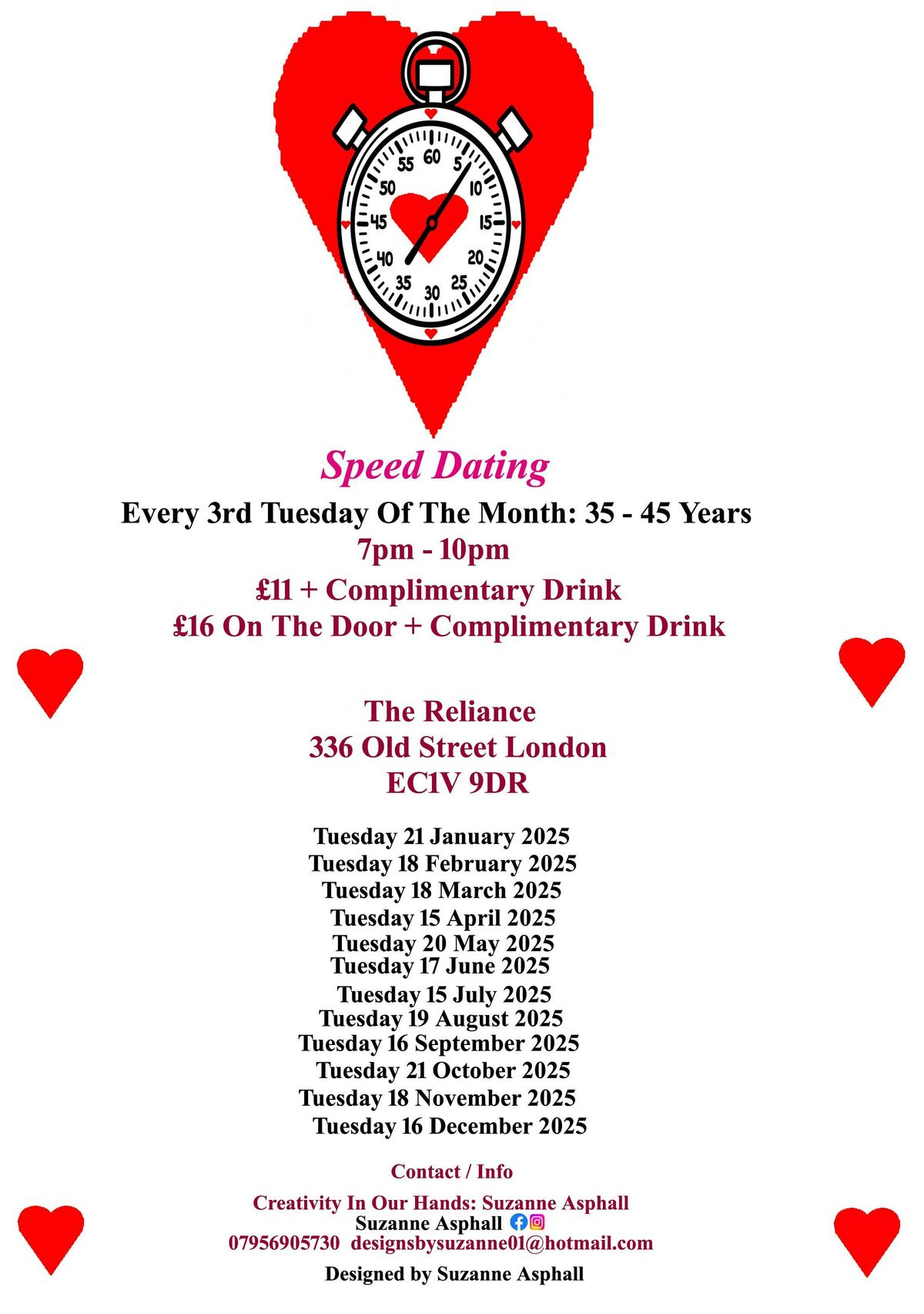 Speed Dating 35 - 45 years Tuesdays