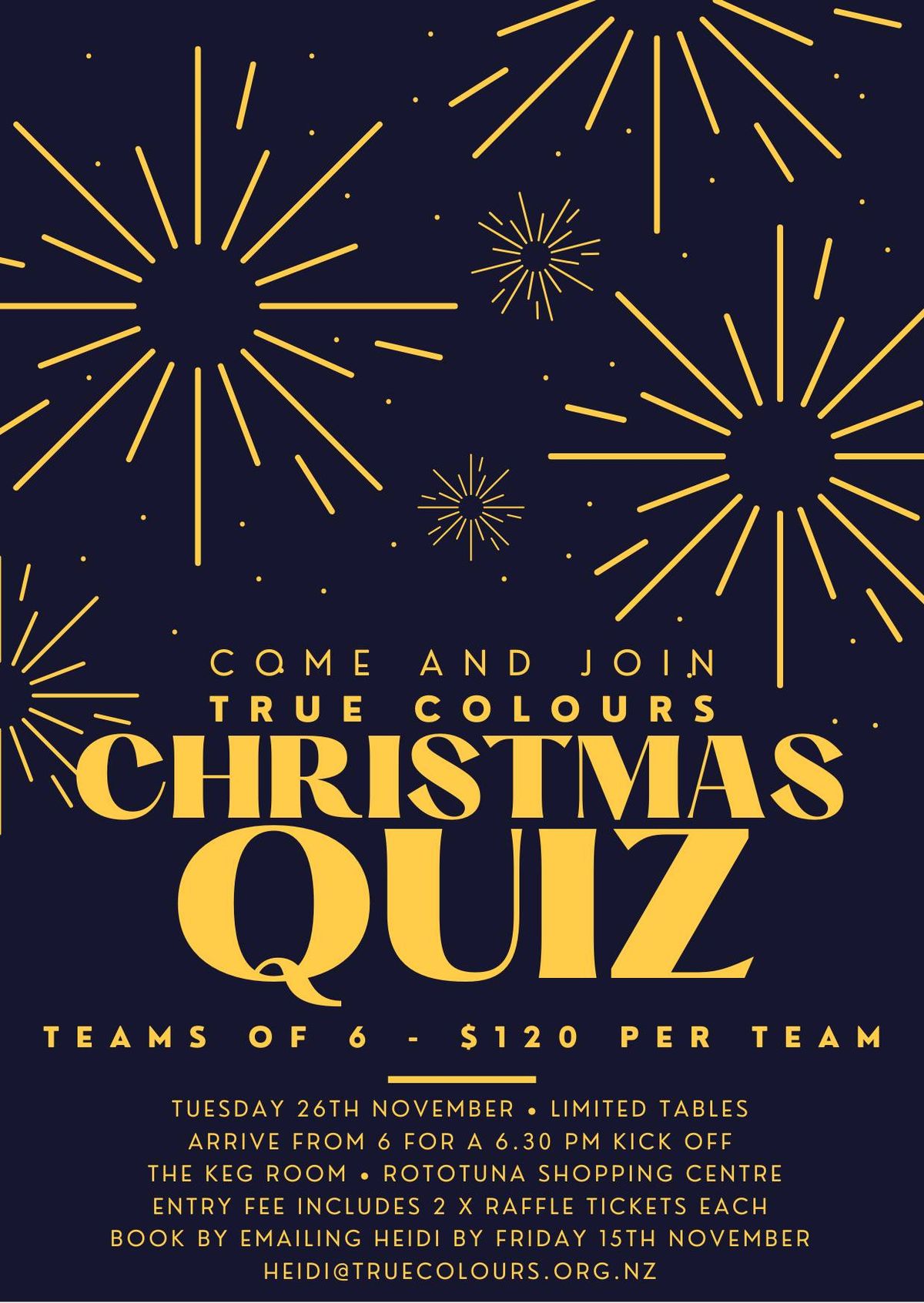 True Colours Christmas Quiz at The Keg Room