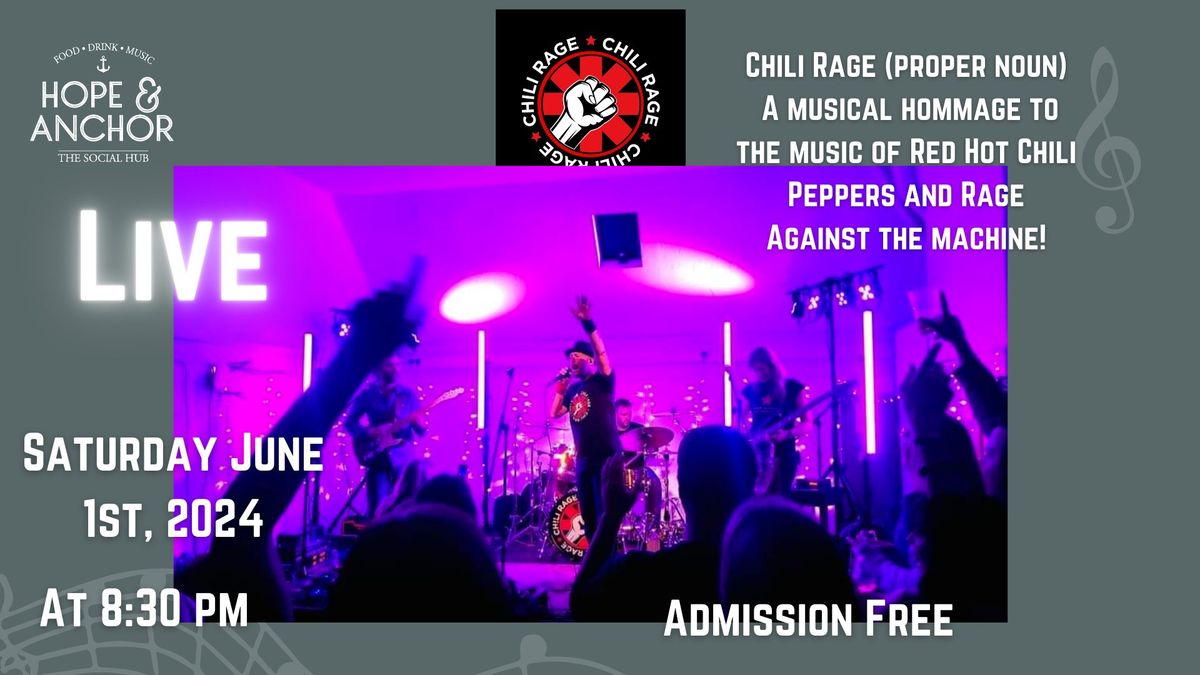 Live Saturday night music - featuring Chilli Rage!!
