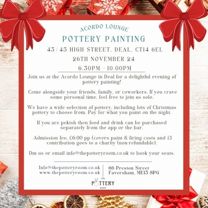 Christmas Pottery Painting Evening @Acordo Lounge