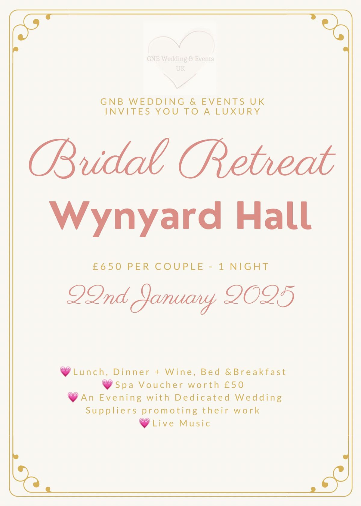 Bridal Retreat Wynyard Hall 