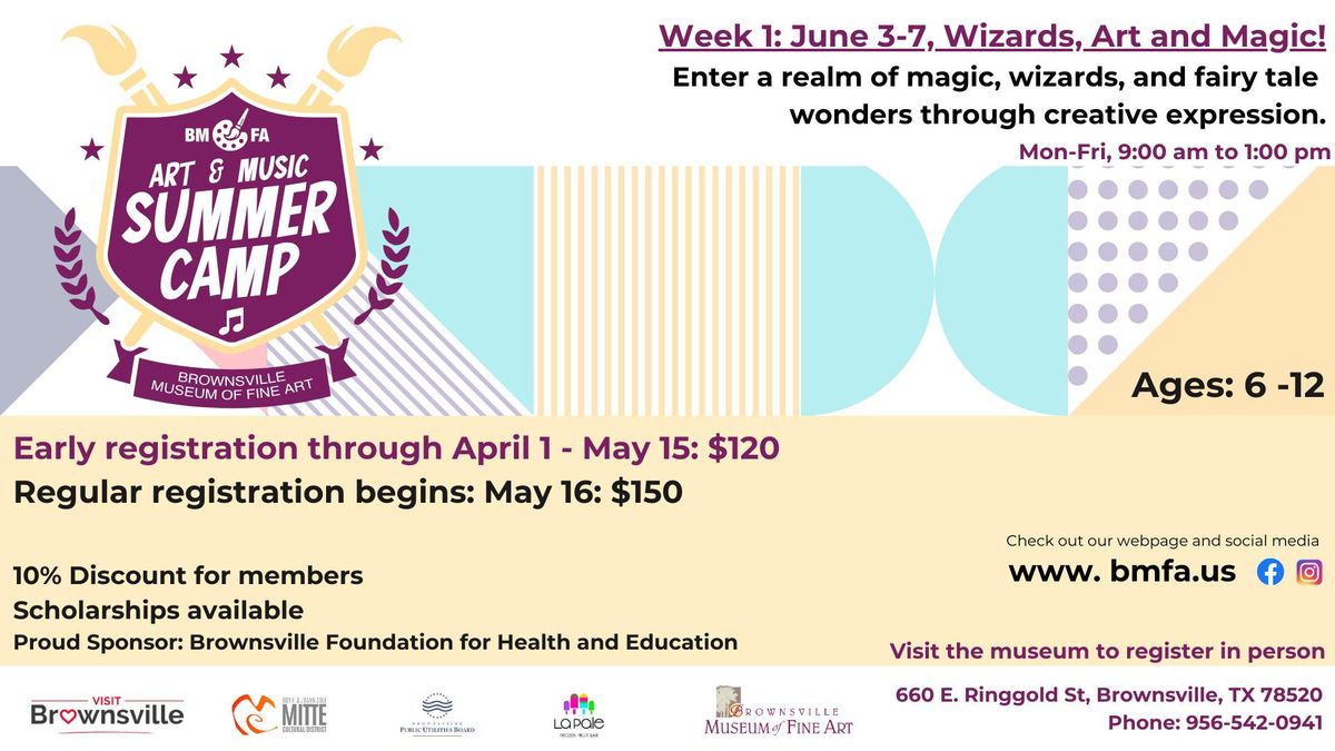 BMFA Art and Music Summer Camp, Week 1: June 3-7, Wizards, Art and Magic!