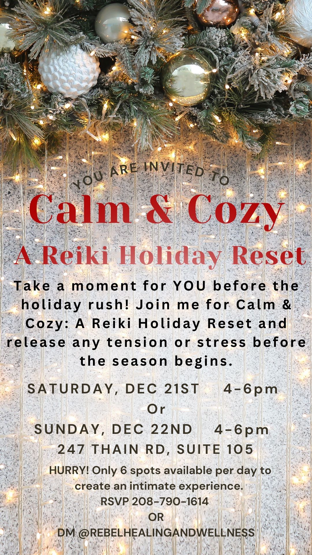 Calm & Cozy: A Reiki Holiday Reset