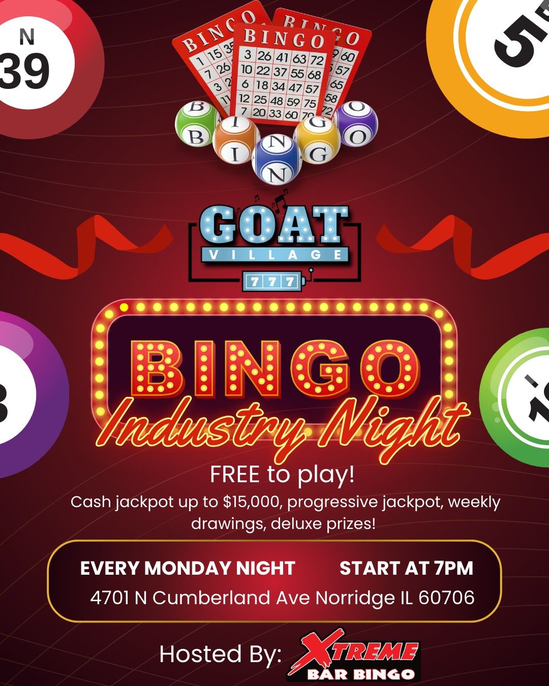 Monday Night Bingo at Goat Village! 