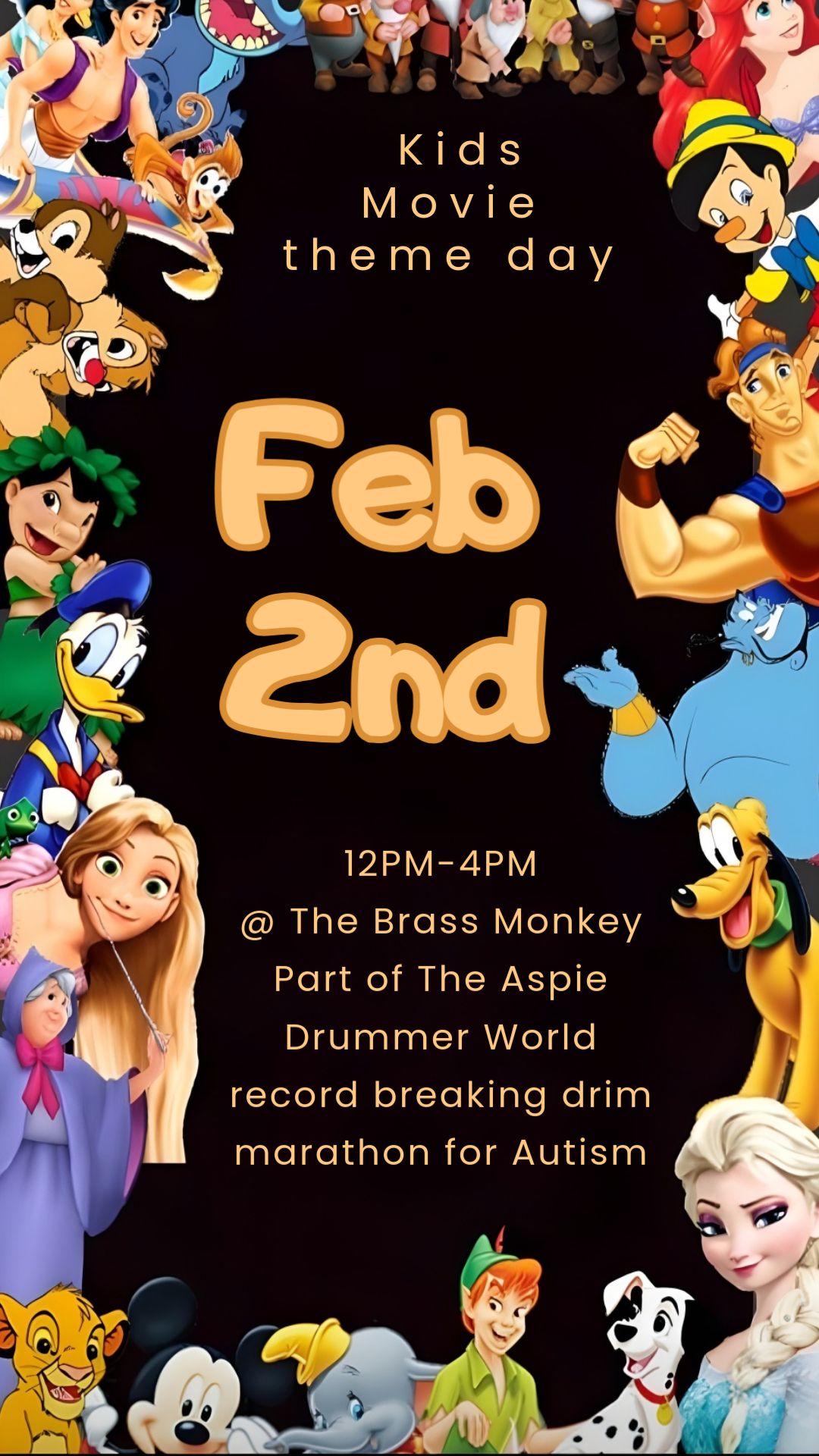 Kids movie theme day @ The Brass Monkey 