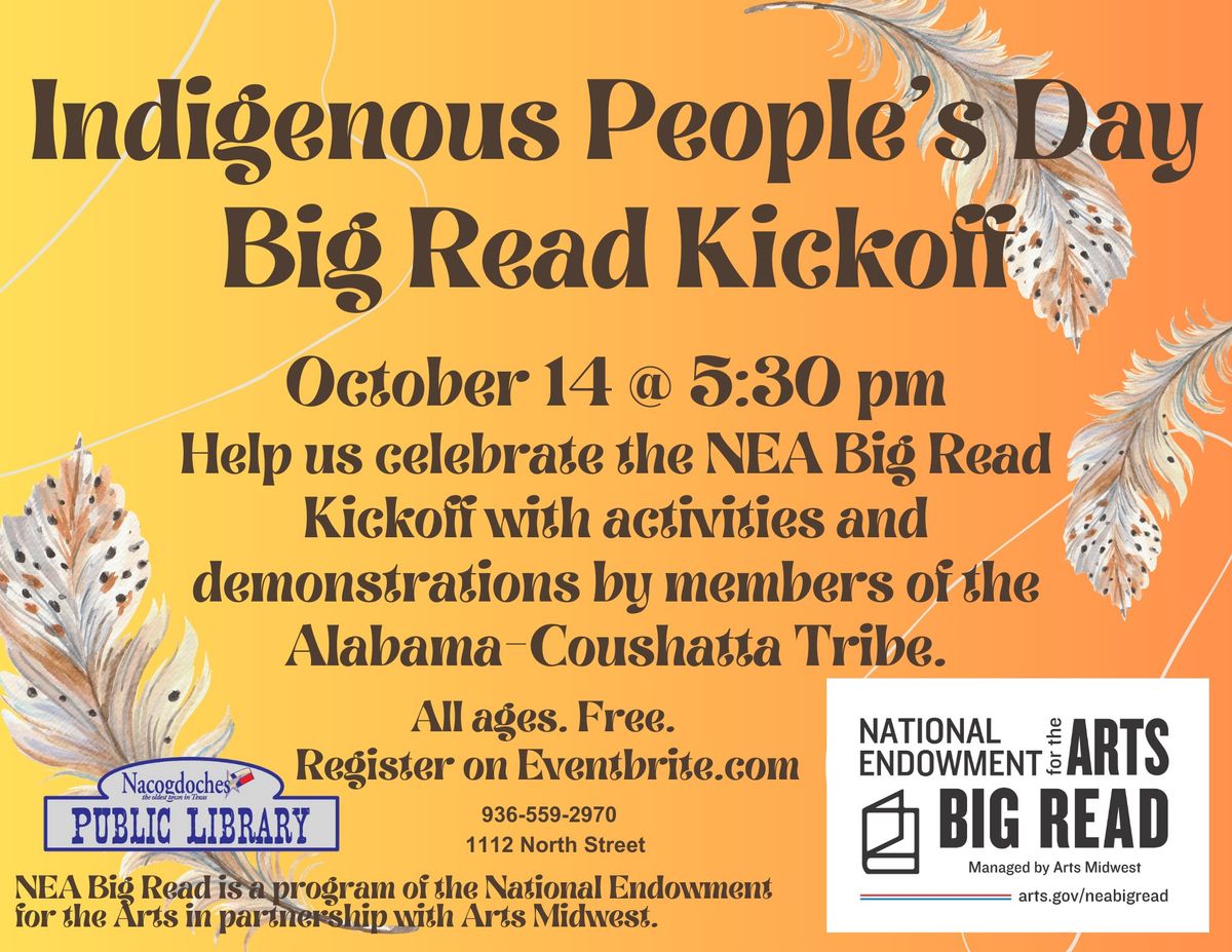 Indigenous People's Day Big Read Kickoff