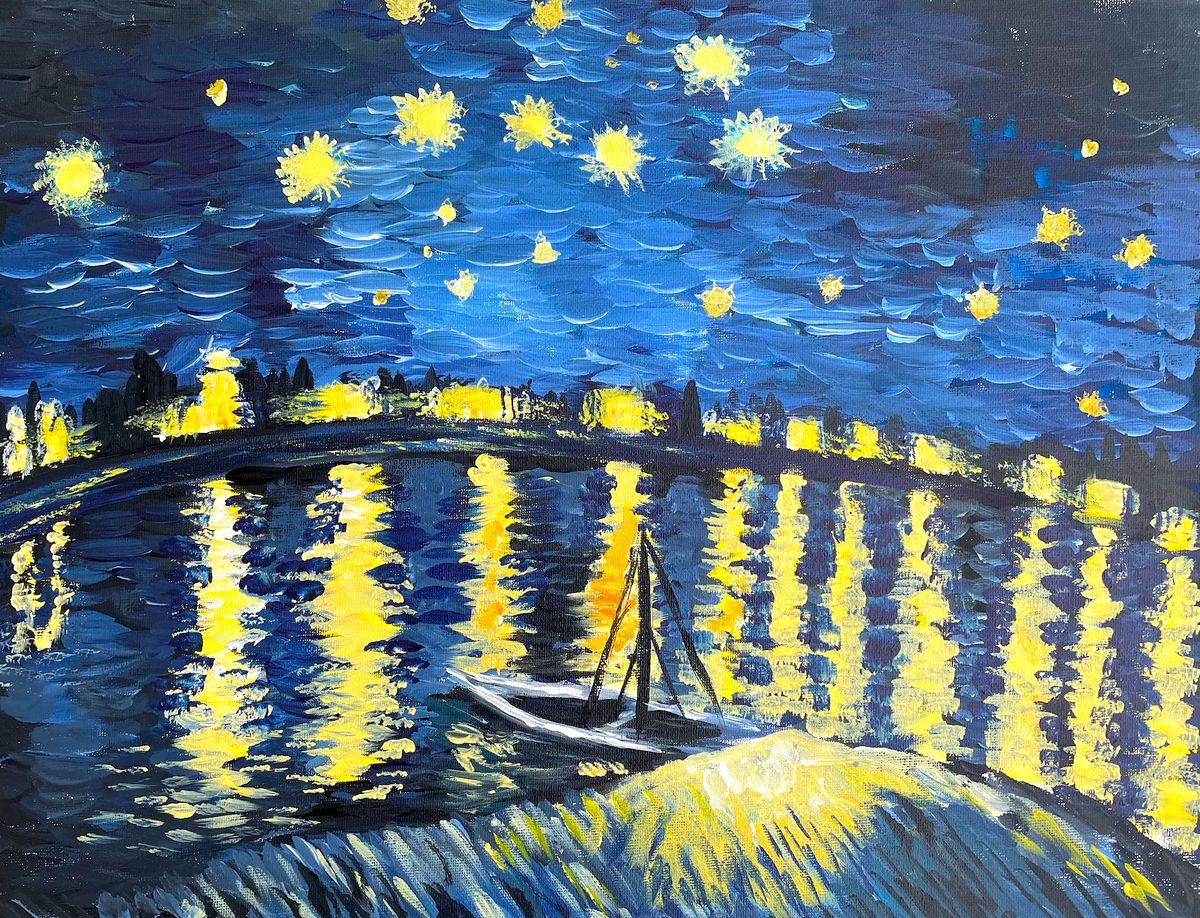 Paint and Wine Night in Wellington - Starry Night Over The Rh\u00f4ne