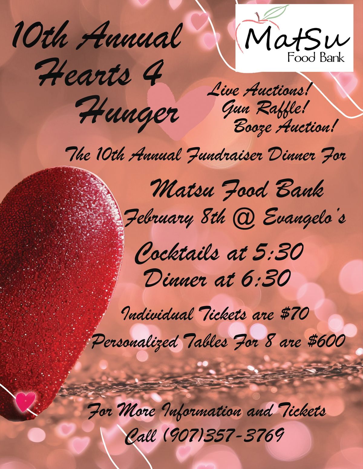 10th Annual MatS Food Bank's Hearts 4 Hunger Fundraiser