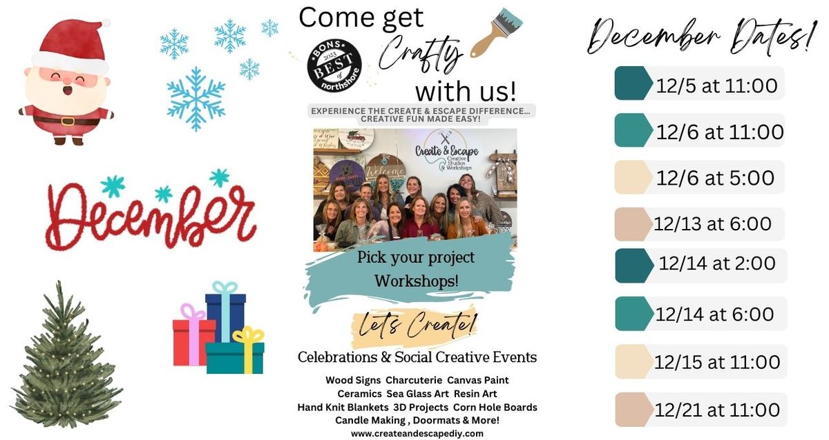 December Open Workshops!