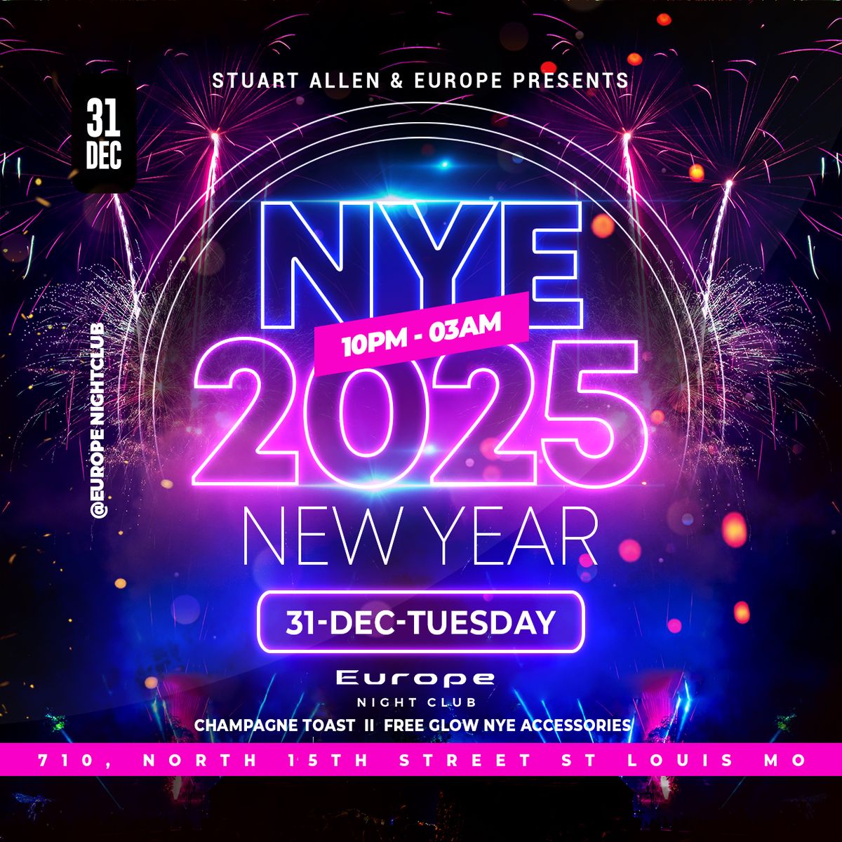 NEON NYE 2025 BLACKLIGHT NEW YEARS EVE PARTY