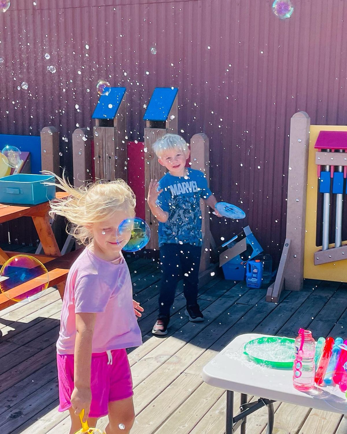 Bubble Fun on the Deck! 