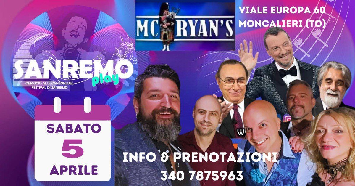 Sanremo Play live McRyan's 