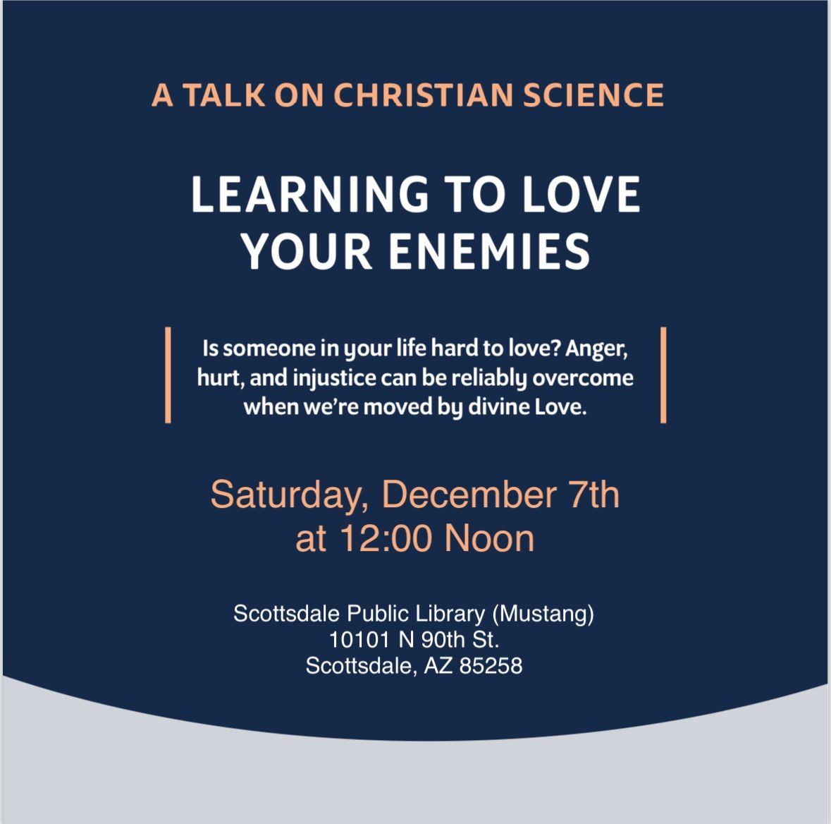 Invitation to \u201cLearning to Love Your Enemies\u201d