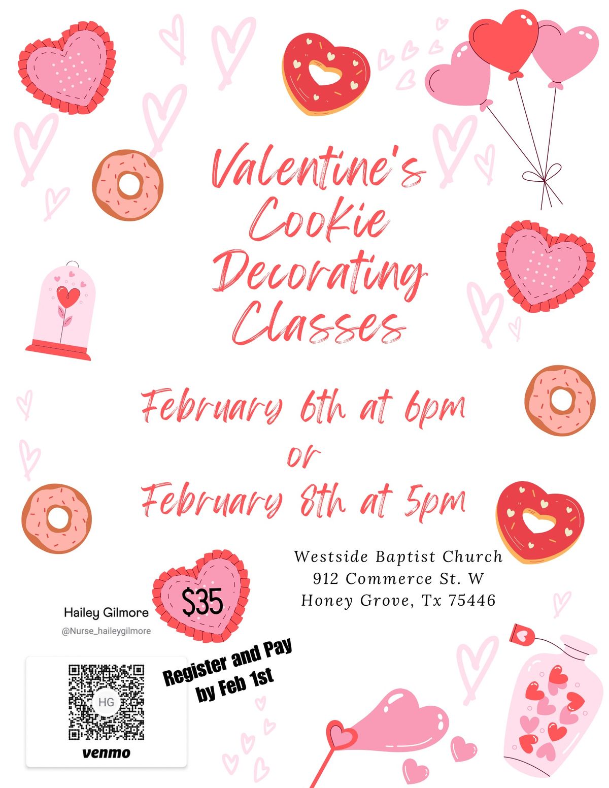 Valentine Cookie Decorating Class