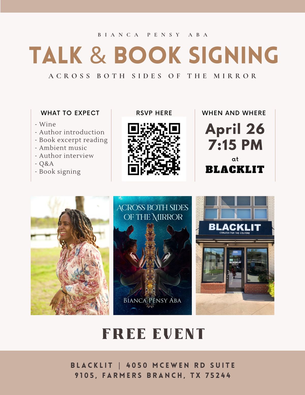 Talk & Book Signing at BLACKLIT