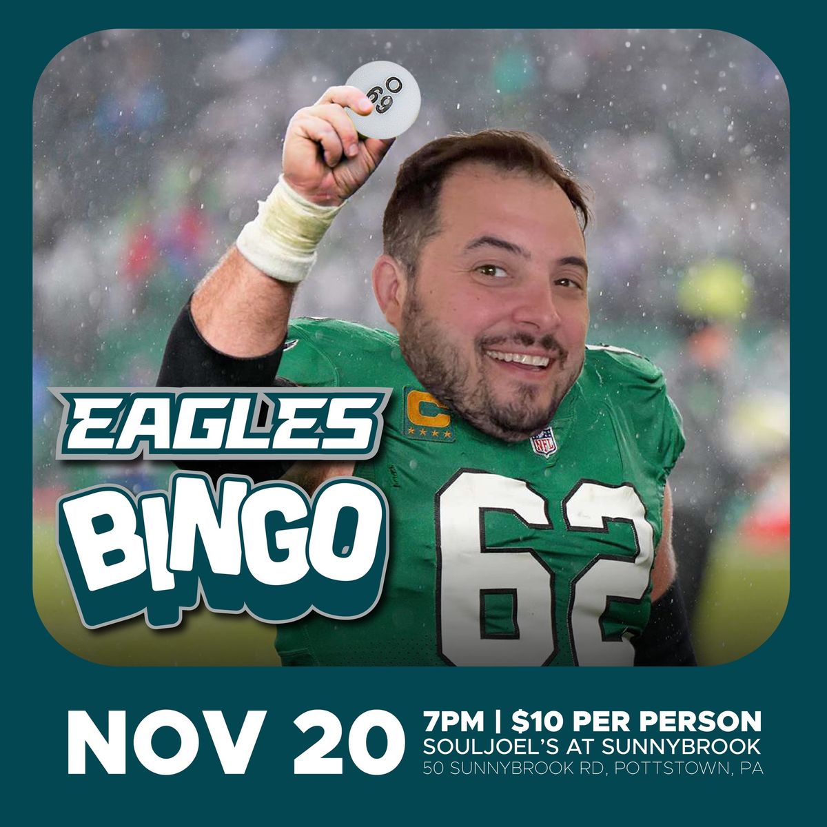 Eagles themed Bingo for $2,550 CASH