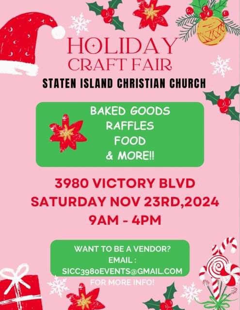 Staten Island Christian Church Holiday Craft Fair and Bake Sale