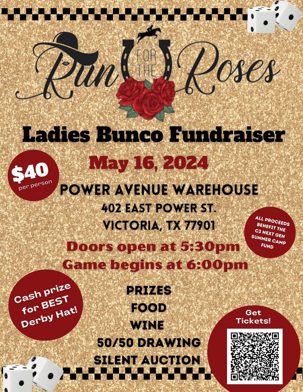Run for the Roses BUNCO fundraiser! 
