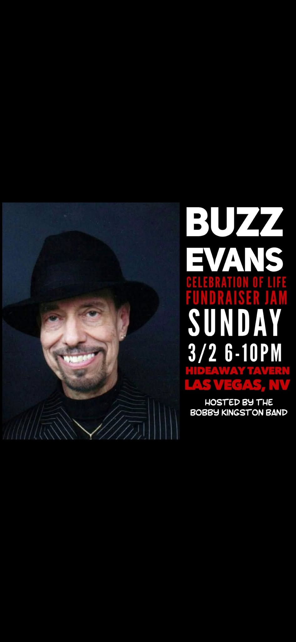 Buzz Evans Celebration of Life Fundraiser Jam