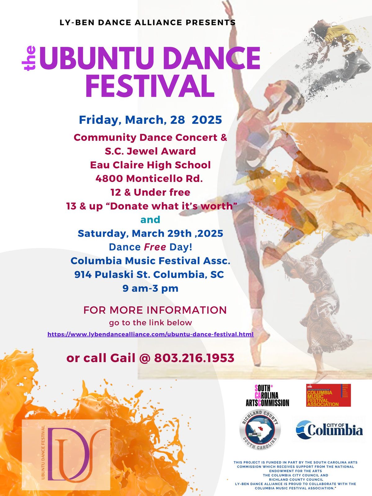 2nd Annual Ubuntu Dance Festival -Community Dance Concert\/SC Jewel Awards\/ Dance Free Day