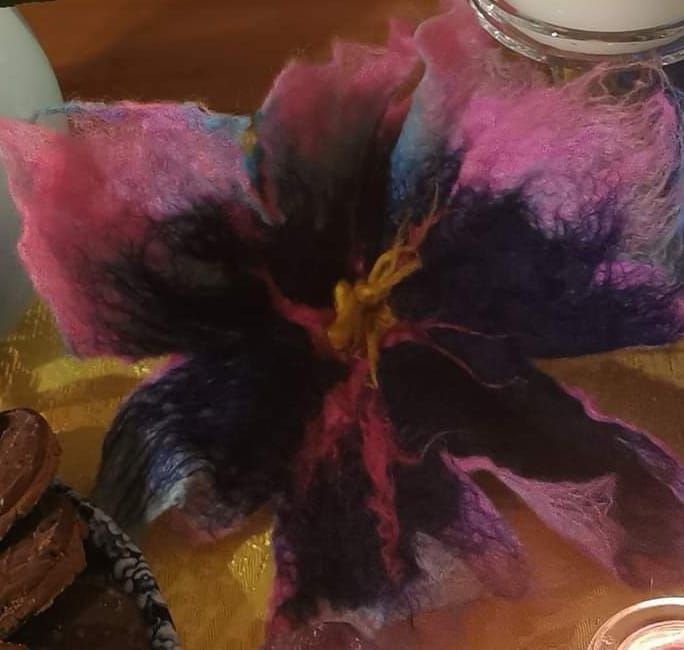 Wet Felted flowers 