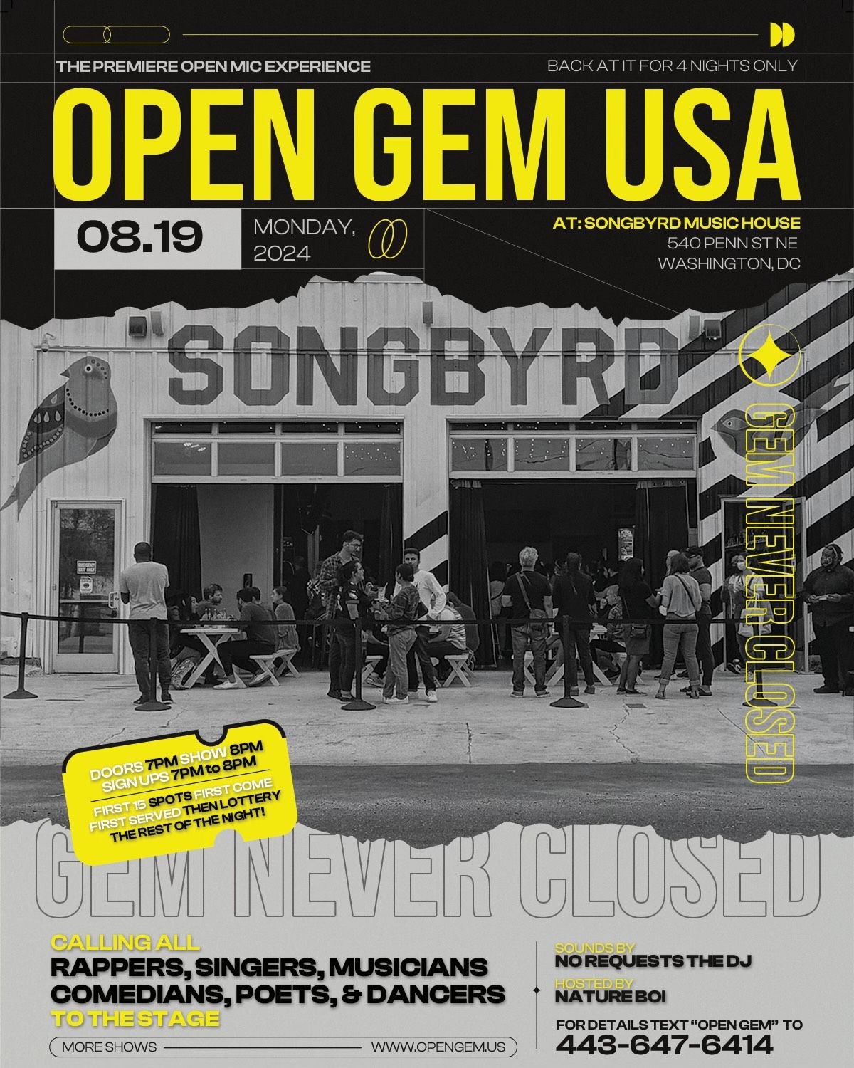 Open Gem Summer Tour at Songbyrd DC