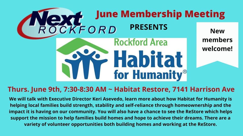 June Meeting Rockford Habitat for Humanity, Habitat Restore Rockford