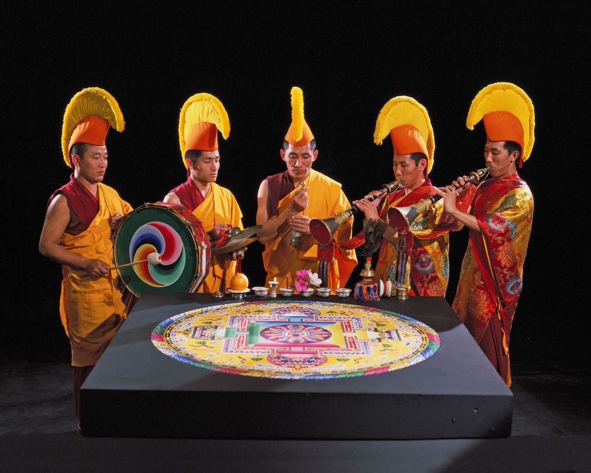 Tibetan Monks Create Ceremonial Sand Mandala