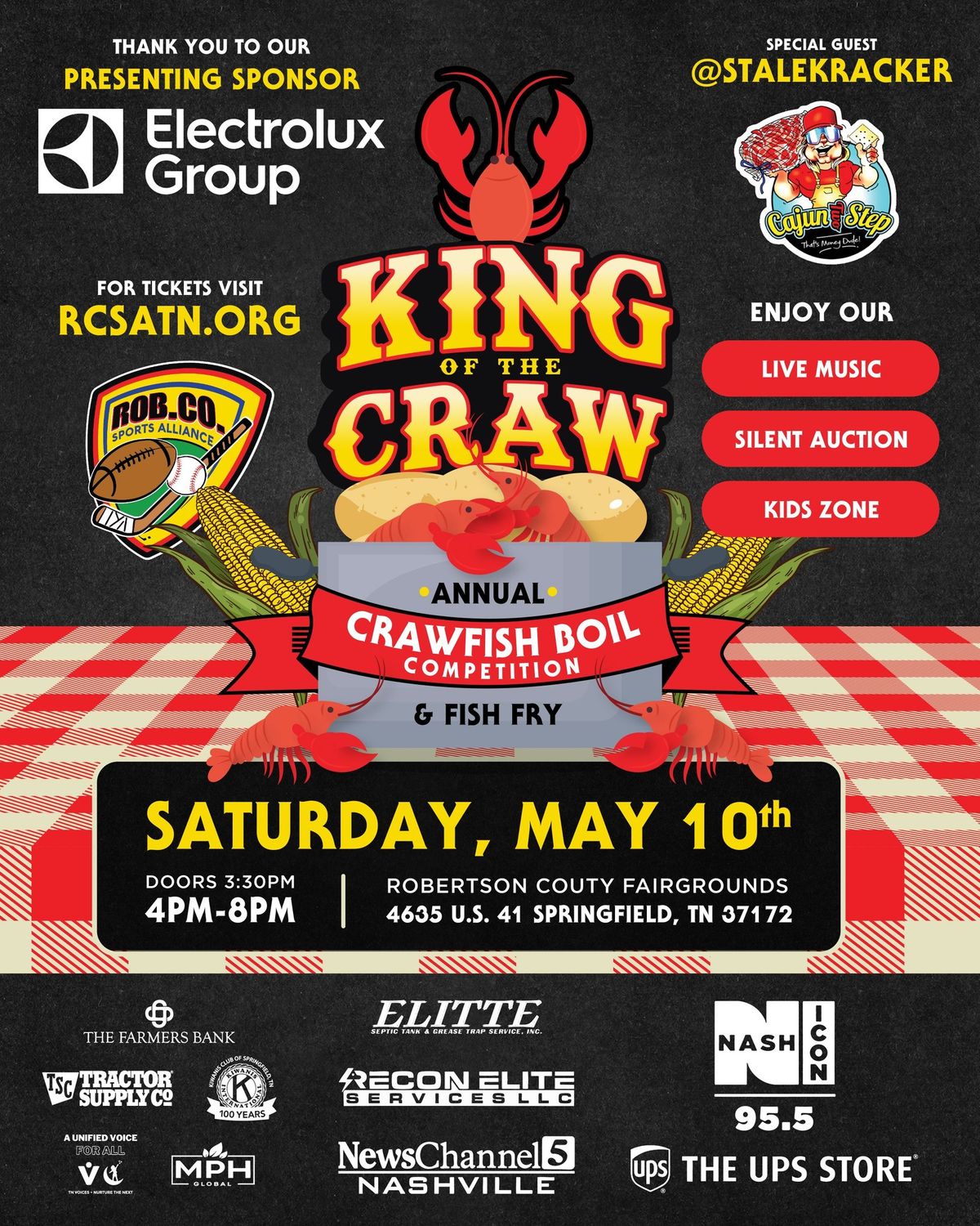 2nd Annual King of the Craw- Crawfish Competition and Fish Fry