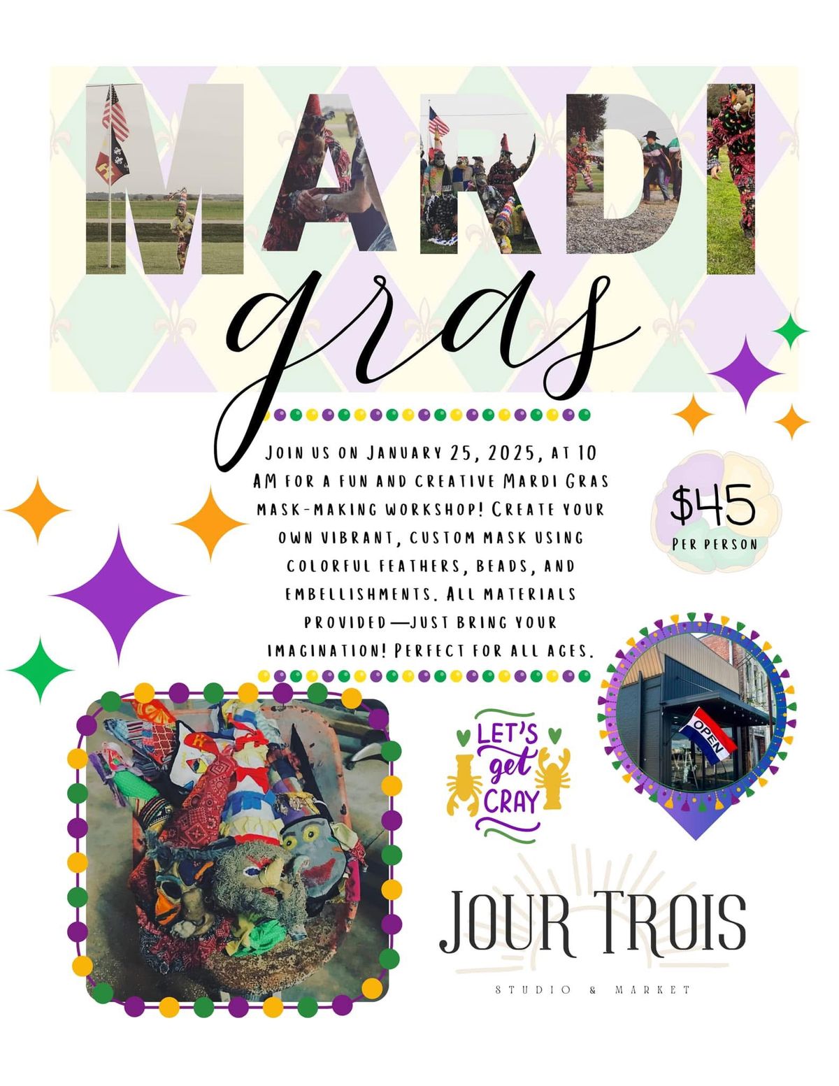 Mardi Gras Mask Making Craft Class