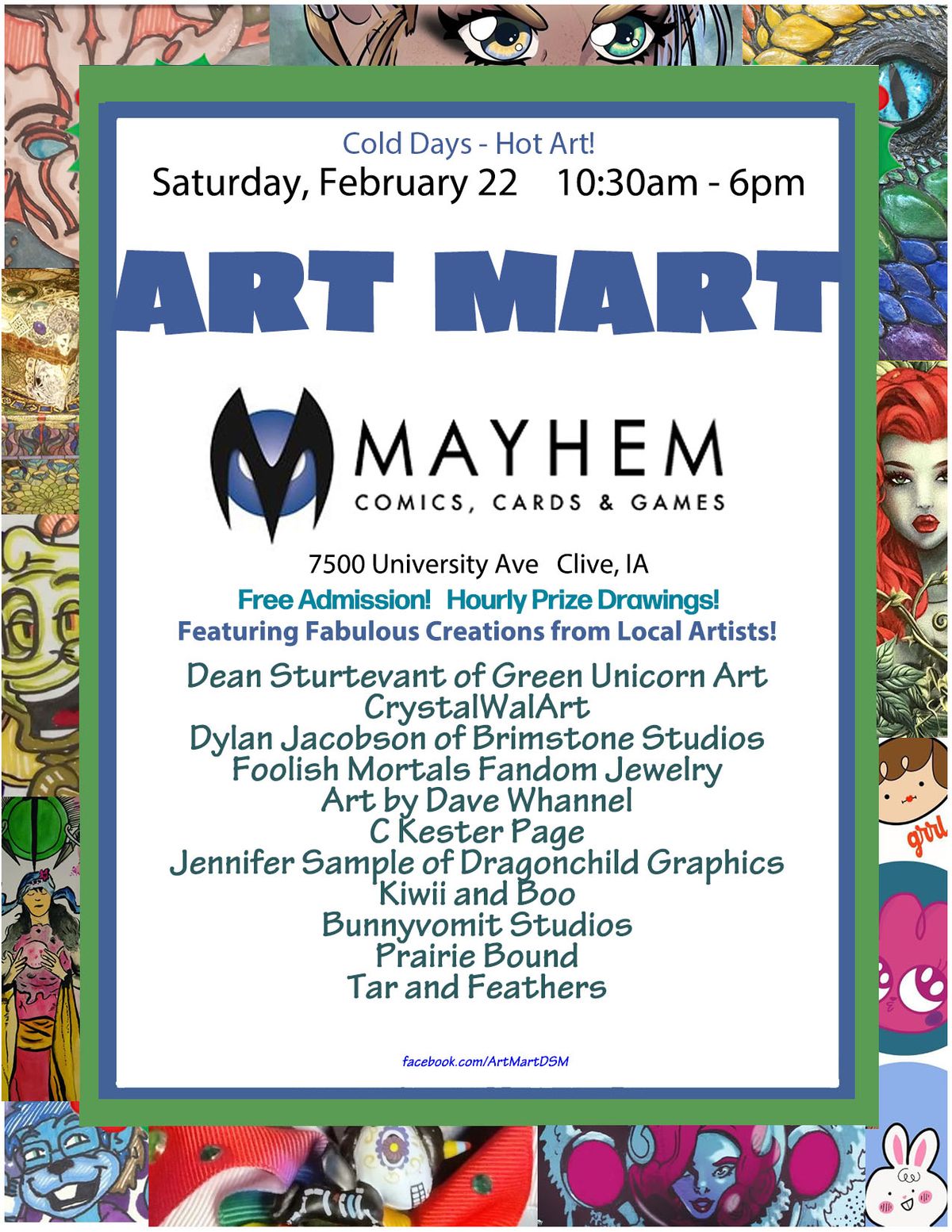 Art Mart DSM at Mayhem Comics Clive