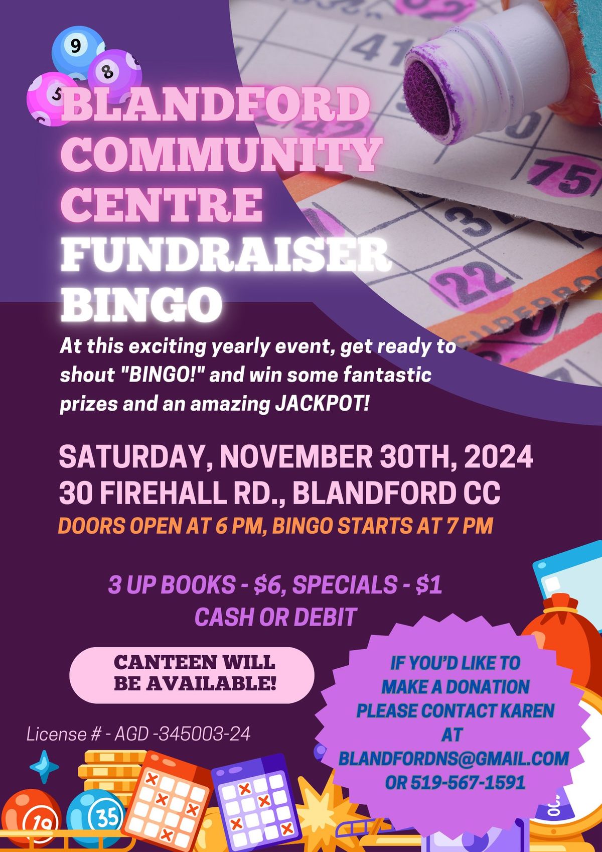 Blandford Community Centre Prize BINGO