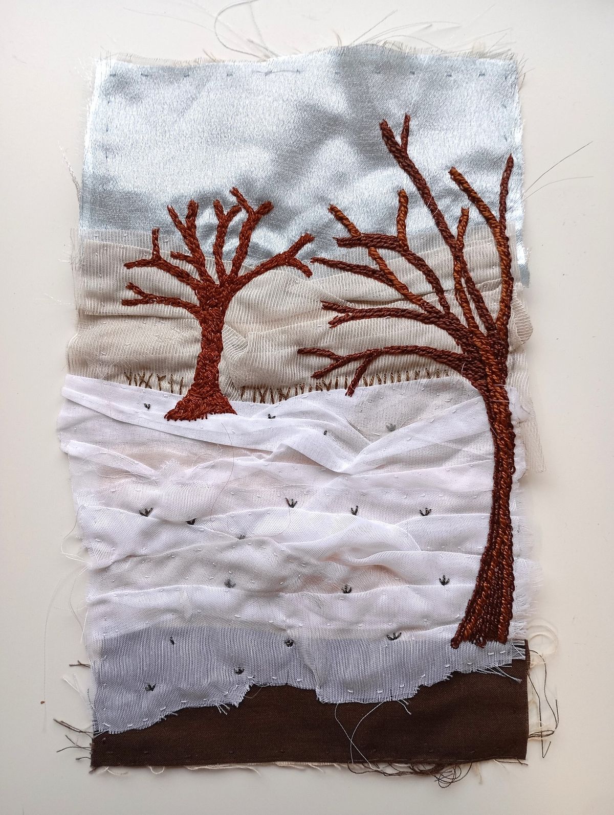 Wintery Hand Embroidered Landscapes