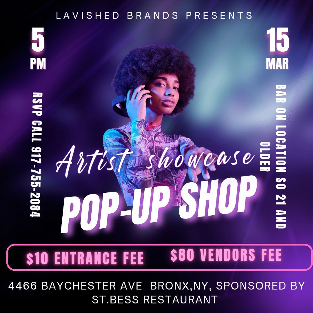 Artist showcase & pop up shop 