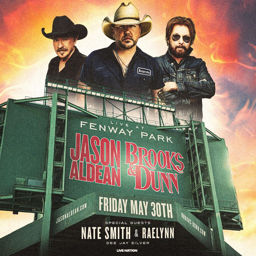 Jason Aldean with Brooks and Dunn at Fenway Park