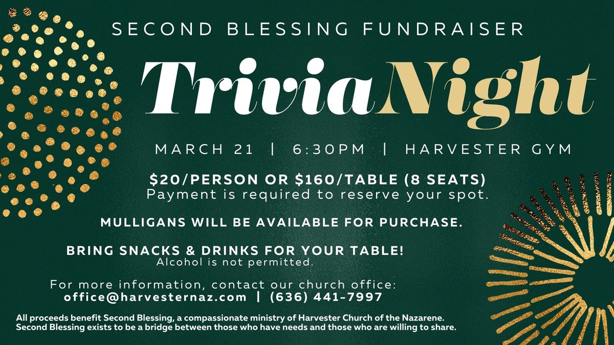 Second Blessing Trivia Night