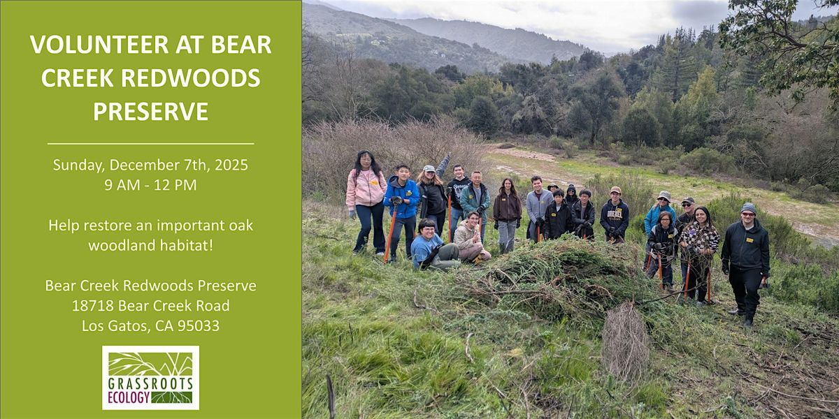 Volunteer Outdoors in Los Gatos at Bear Creek Redwoods