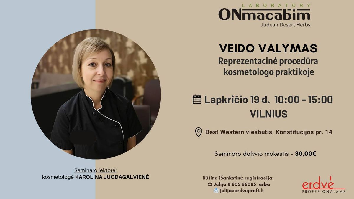 Veido valymas. Reprezentacin\u0117 proced\u016bra kosmetologo praktikoje.