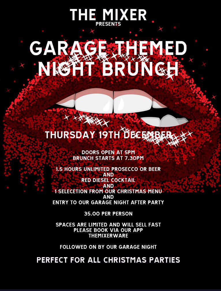 Garage Night Brunch NEW DATE