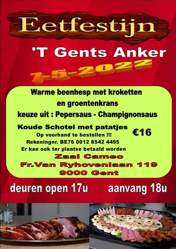 Eetfestijn t gentse anker, Buurtcentrum Bloemekenswijk, Gent, 7 May 2022