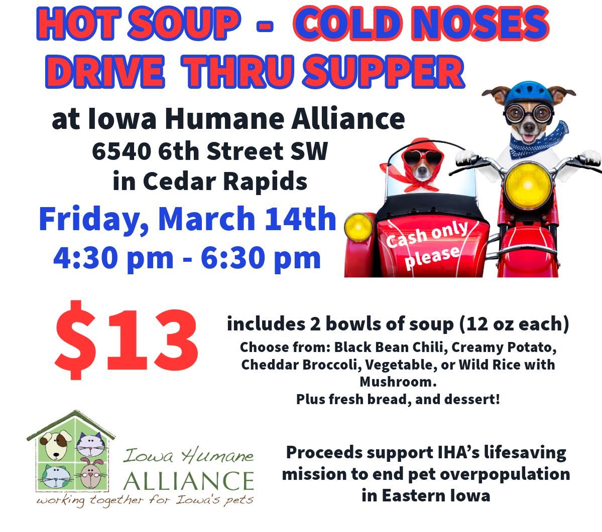 Hot Soup-Cold Noses DRIVE THRU Soup Supper