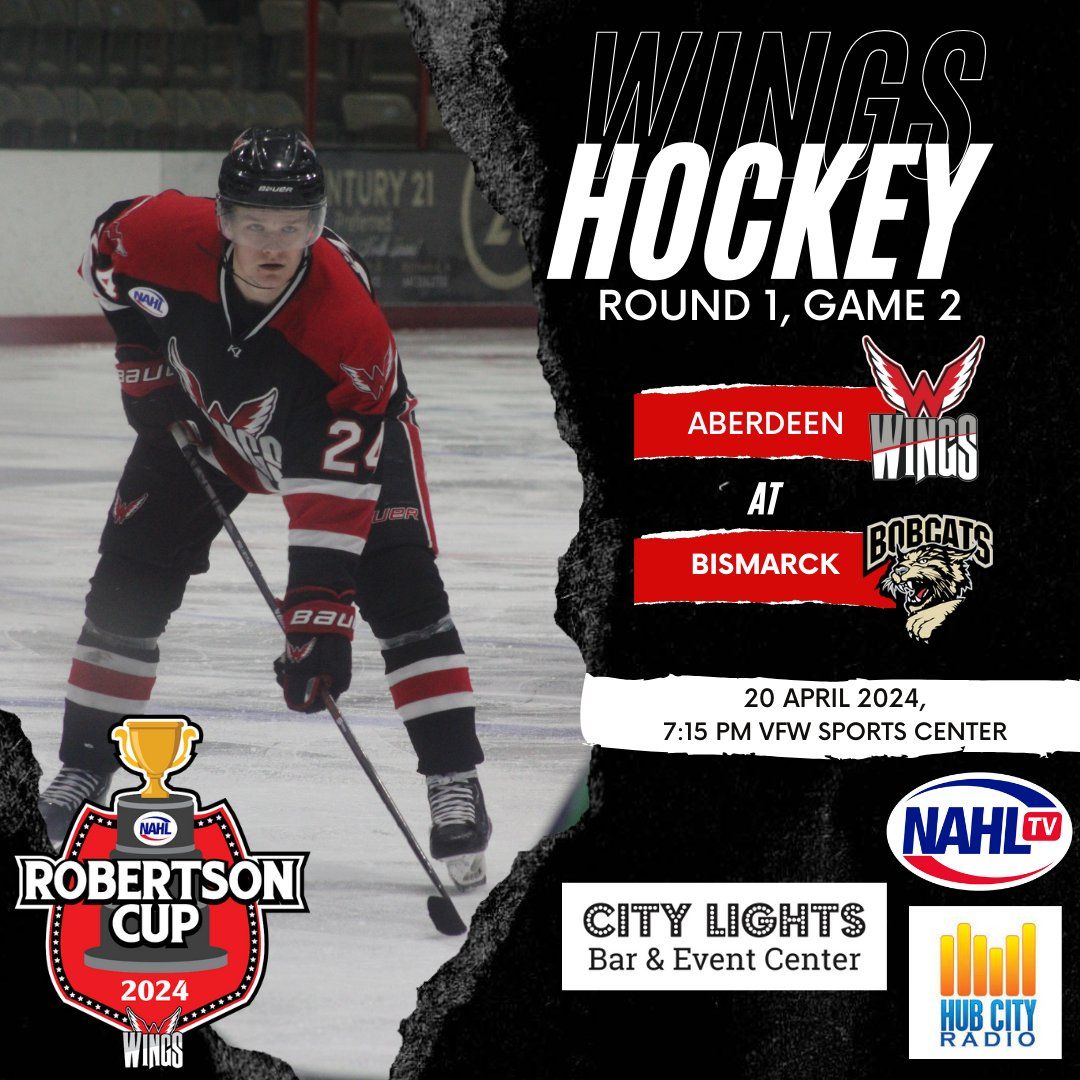 Aberdeen Wings at Bismarck Bobcats at VFW Sports Center