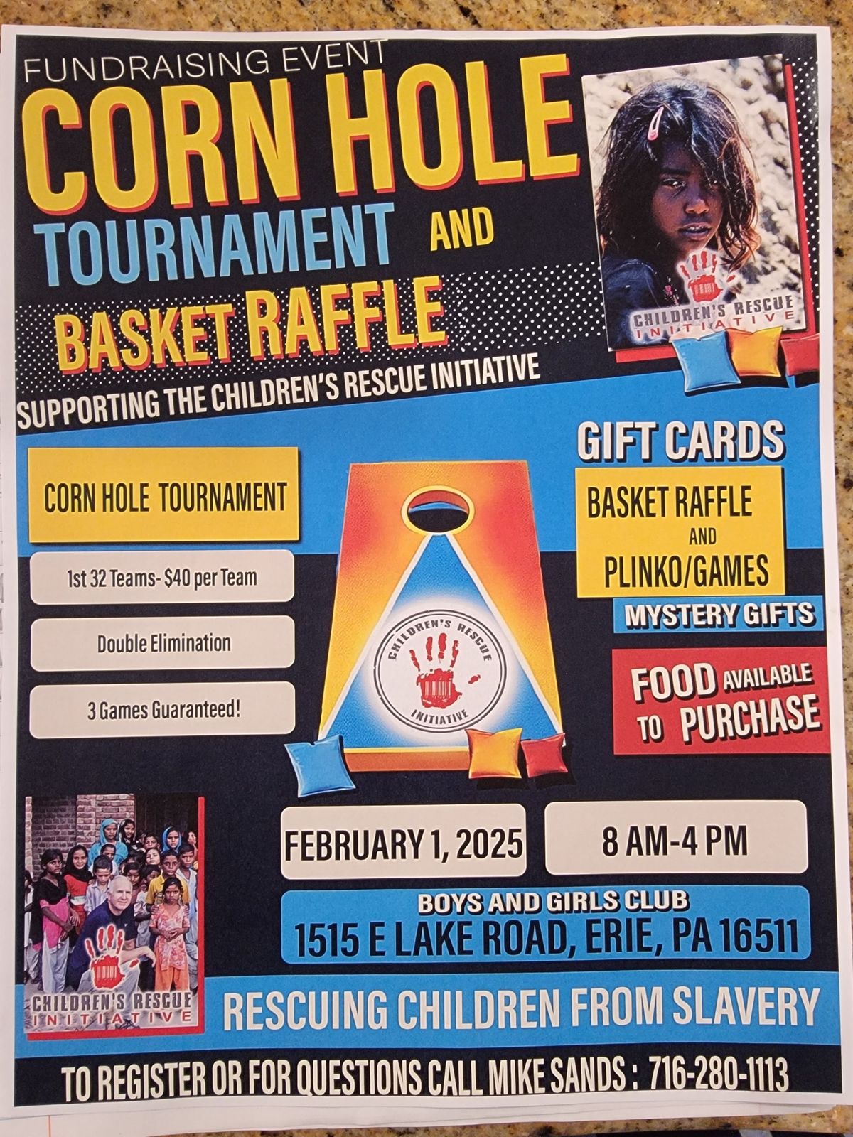 Corn Hole Tournament & Basket Raffle