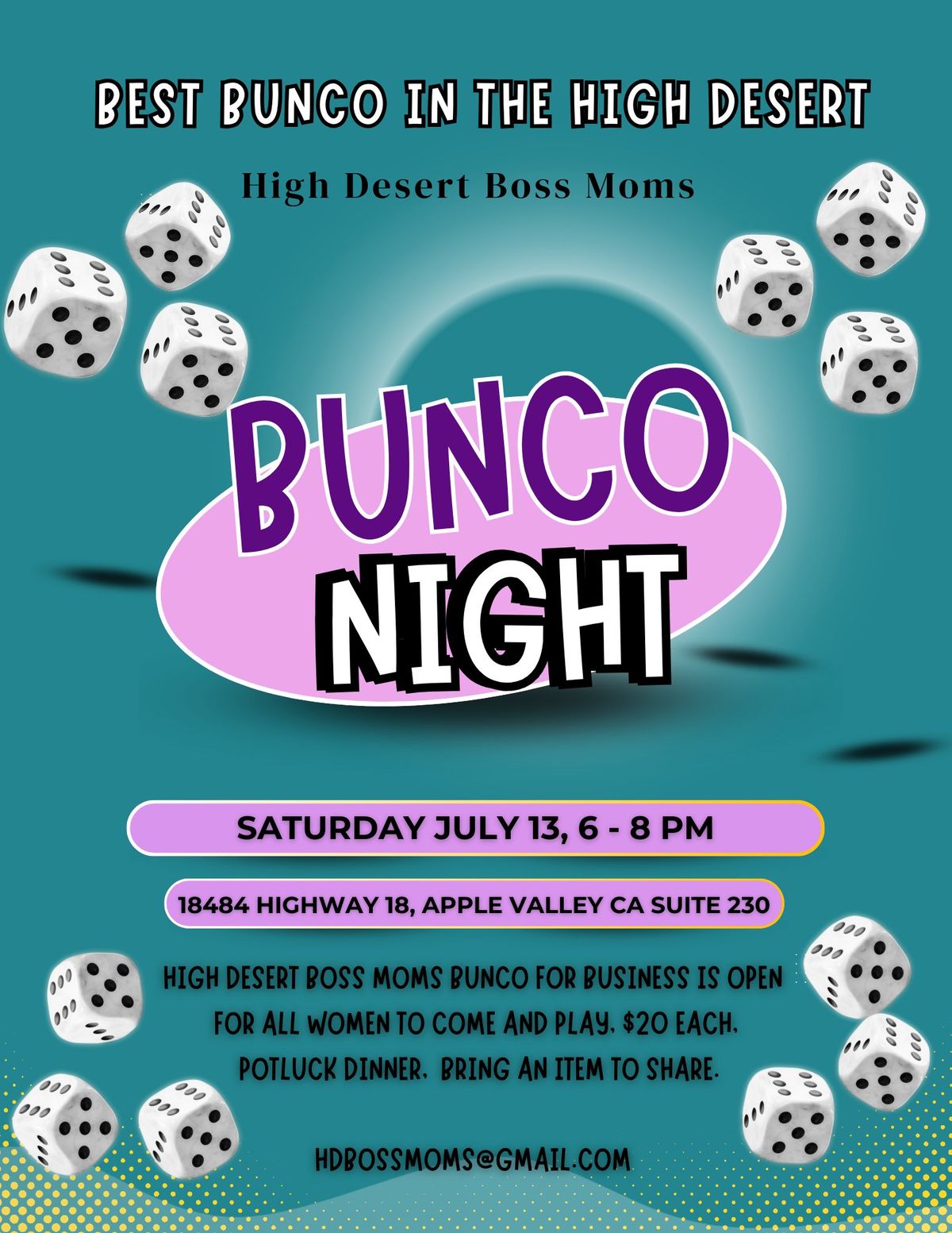 JULY - BEST BUNCO IN THE HIGH DESERT!